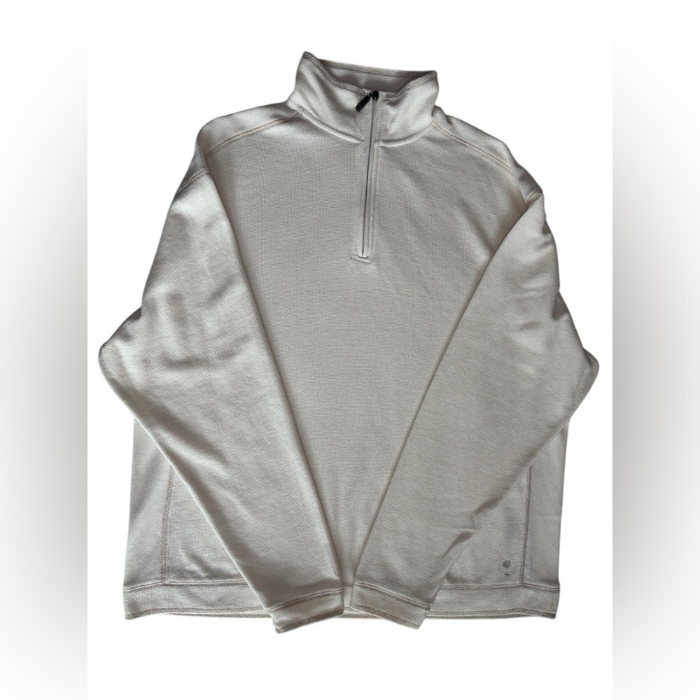 Paradise Collection Classic White Zip-Up Men’s Sweater Waffle Size